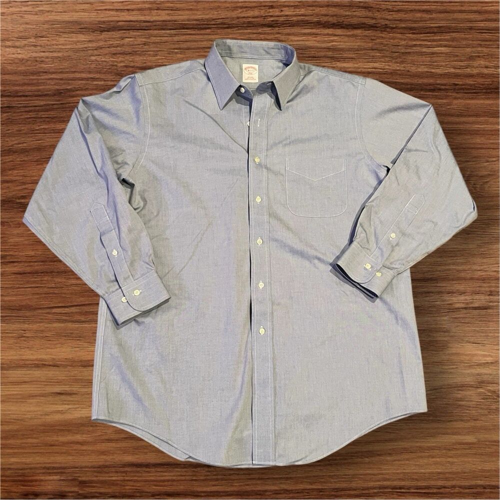 Brooks Brothers Shirt Mens 16-2/3 346 Regular Fit Non Iron Button Up Dress Shirt